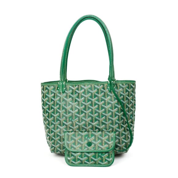 RARE Authentic Goyard Mini Saint Louis Junior Jr Anjou Blue Tote Bag & Pouch - Picture 1 of 9